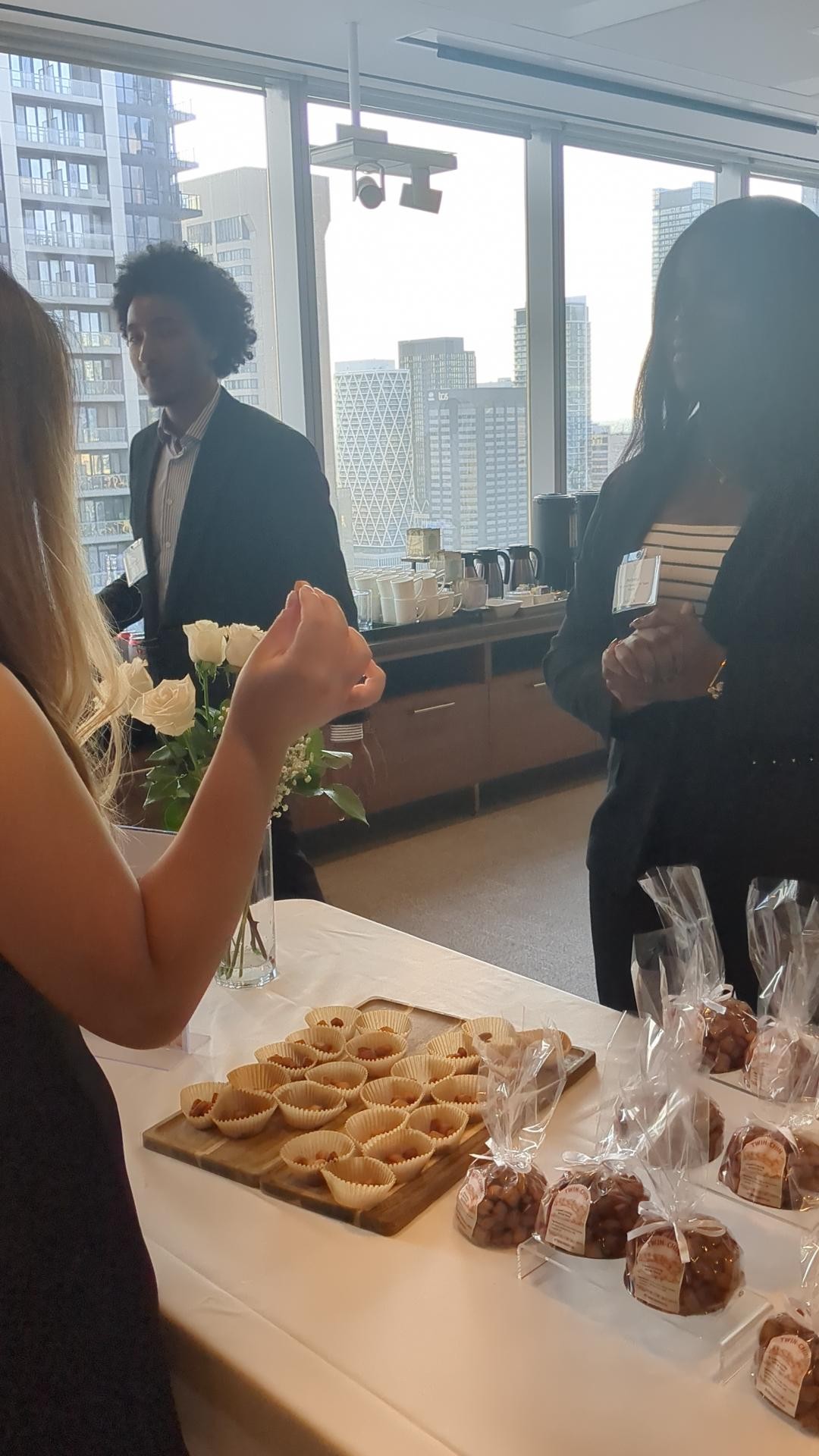 Guests tasting TwinChin samples at an event