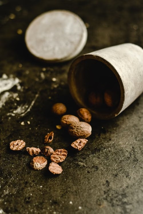 Whole nutmeg seeds