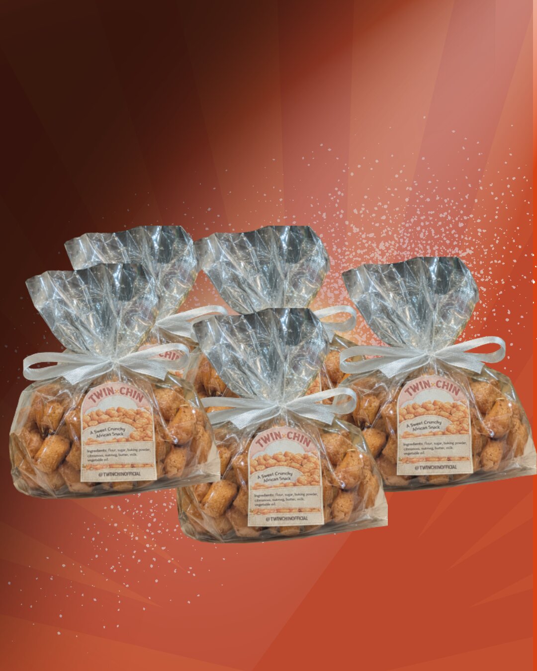 Group Pack, three ribbon-tied bags of TwinChin together