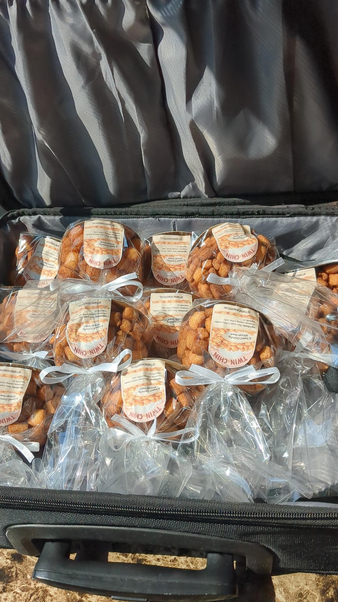 A full batch of TwinChin bags packed up for the road